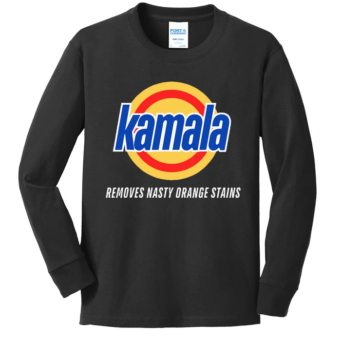 Kamala Removes Nasty Orange Stains Funny Kids Long Sleeve Shirt