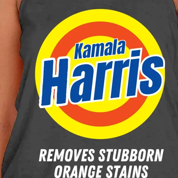 Kamala Removes Nasty Orange Stains Women's Knotted Racerback Tank