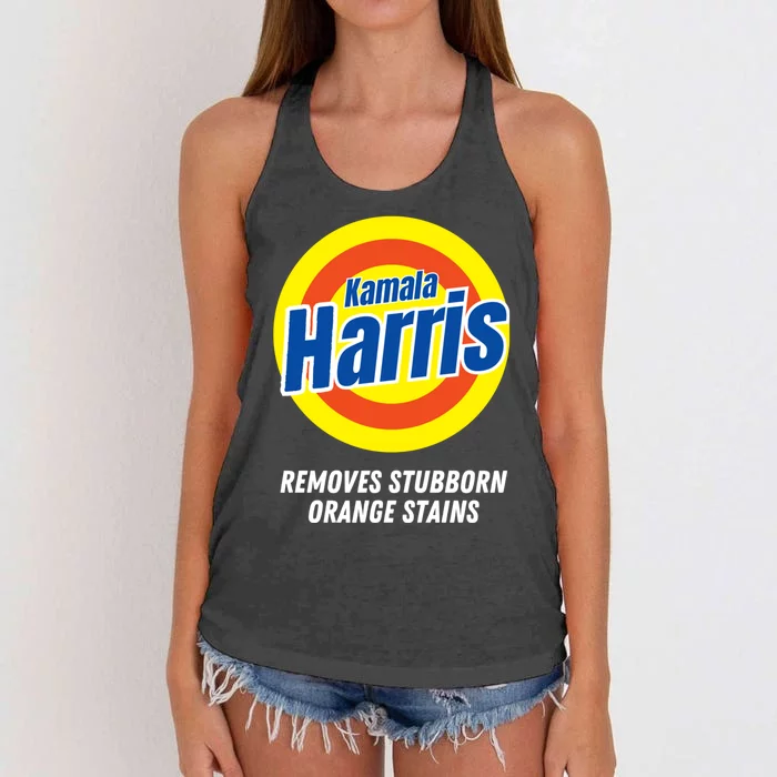 Kamala Removes Nasty Orange Stains Women's Knotted Racerback Tank