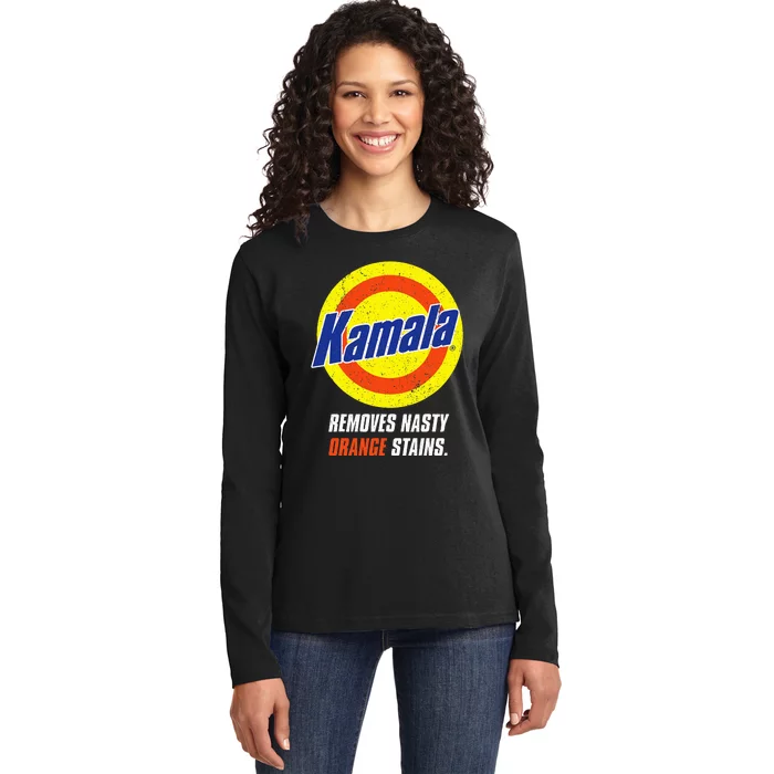 Kamala Removes Nasty Orange Stains Ladies Long Sleeve Shirt