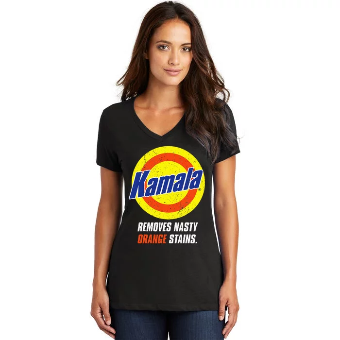 Kamala Removes Nasty Orange Stains Women's V-Neck T-Shirt