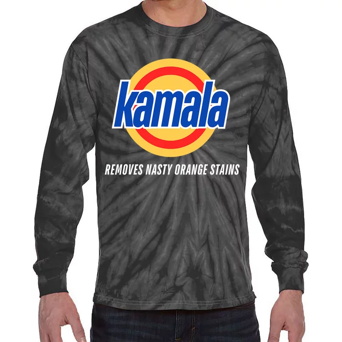 Kamala Removes Nasty Orange Stains Funny Tie-Dye Long Sleeve Shirt