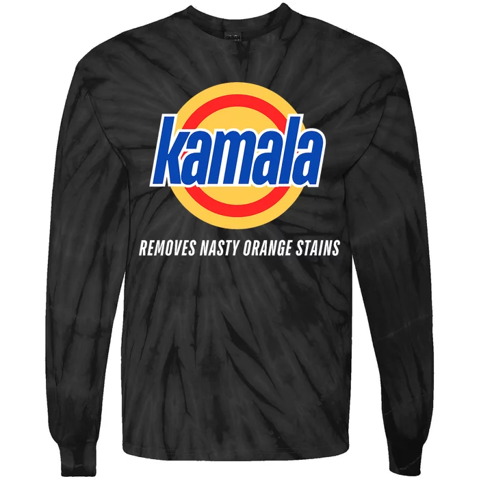 Kamala Removes Nasty Orange Stains Funny Tie-Dye Long Sleeve Shirt