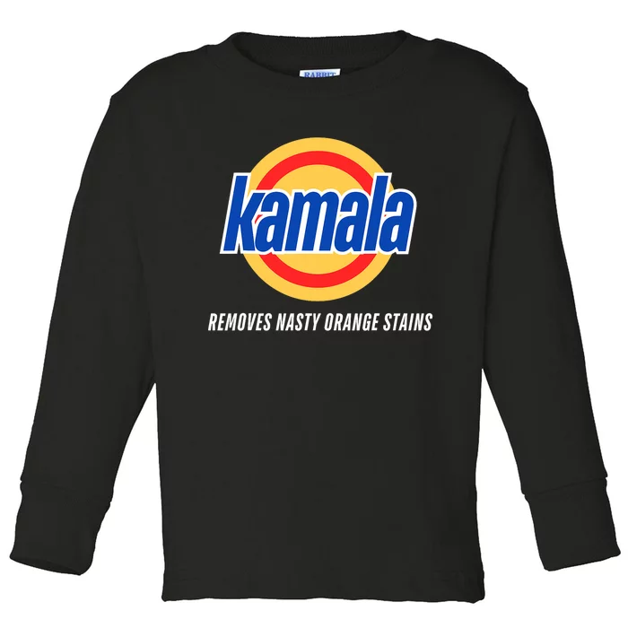 Kamala Removes Nasty Orange Stains Funny Toddler Long Sleeve Shirt