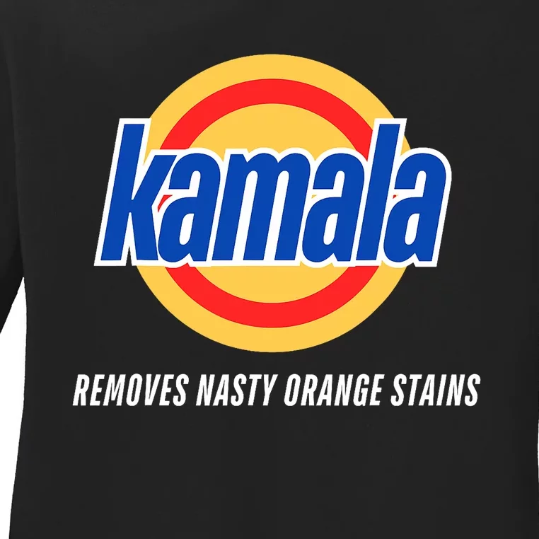 Kamala Removes Nasty Orange Stains Funny Ladies Long Sleeve Shirt