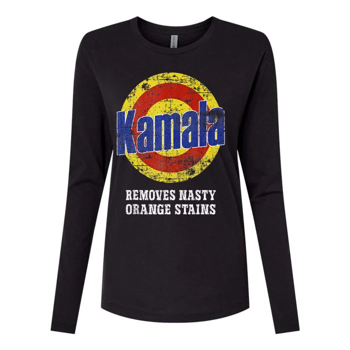 Kamala Removes Nasty Orange Stains Womens Cotton Relaxed Long Sleeve T-Shirt