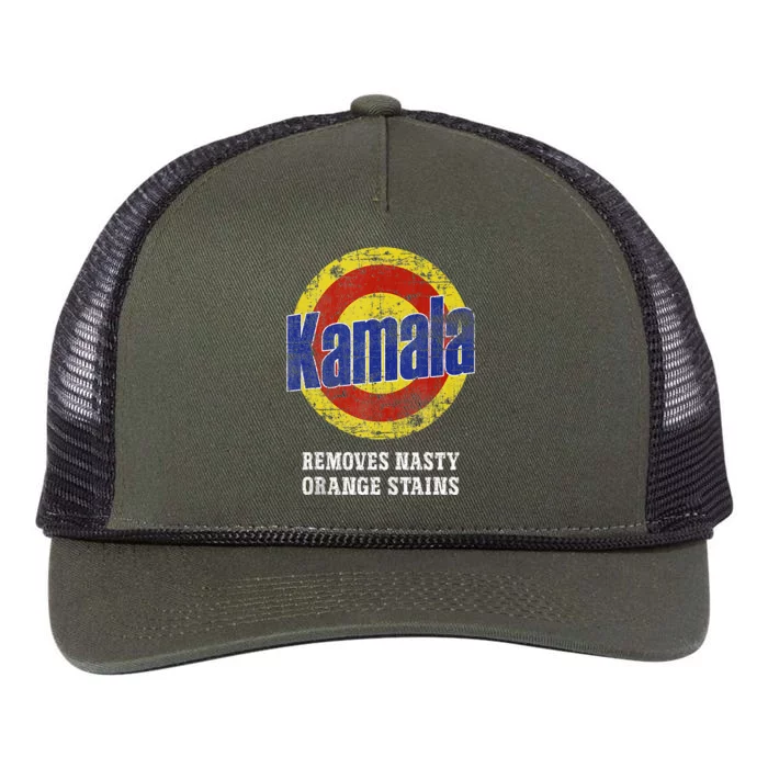 Kamala Removes Nasty Orange Stains Retro Rope Trucker Hat Cap