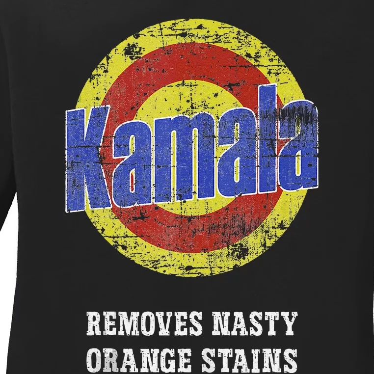 Kamala Removes Nasty Orange Stains Anti Trump 2024 Vote Ladies Long Sleeve Shirt