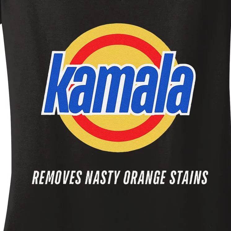 Kamala Removes Nasty Orange Stains Funny Women's V-Neck T-Shirt