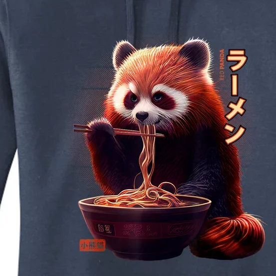 Kawaii Red Panda Eating Ramen Ramen Lover Gift Women's Pullover Hoodie