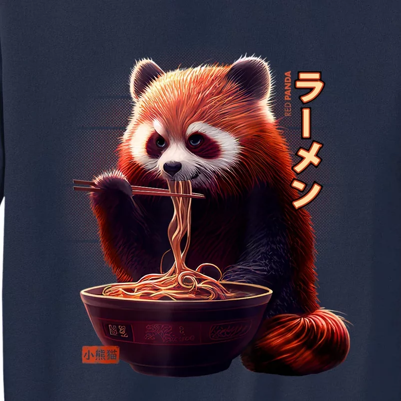 Kawaii Red Panda Eating Ramen Ramen Lover Gift Tall Sweatshirt