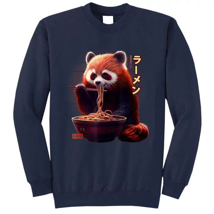 Kawaii Red Panda Eating Ramen Ramen Lover Gift Tall Sweatshirt