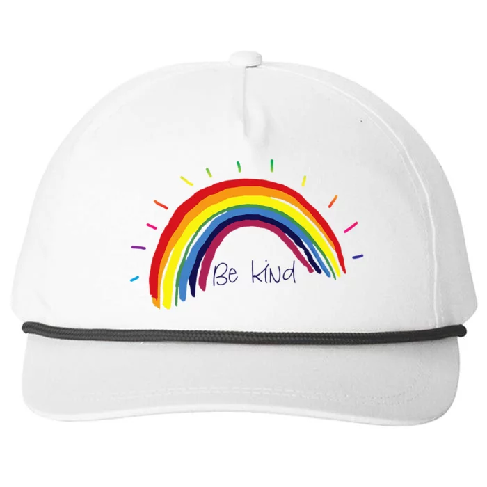 Kindness Rainbow Positive Message Be Kind Snapback Five-Panel Rope Hat