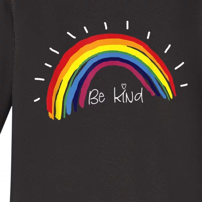 Kindness Rainbow Positive Message Be Kind Baby Long Sleeve Bodysuit