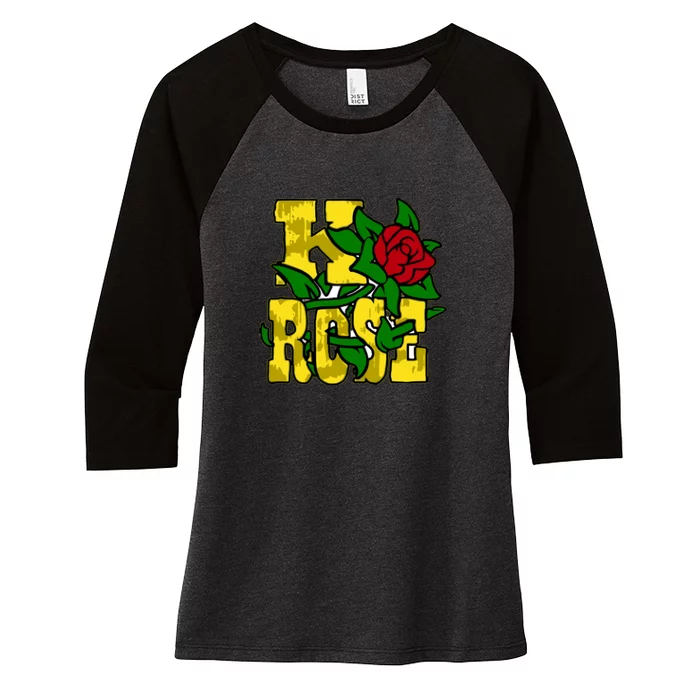 K Rose Radio Women's Tri-Blend 3/4-Sleeve Raglan Shirt