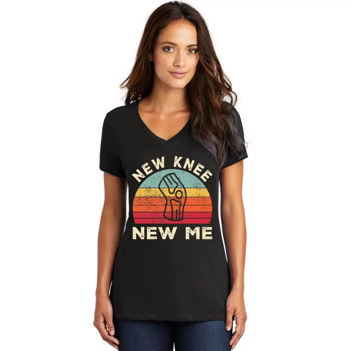 Knee Replacement Recovery New Knee New Me Women's V-Neck T-Shirt