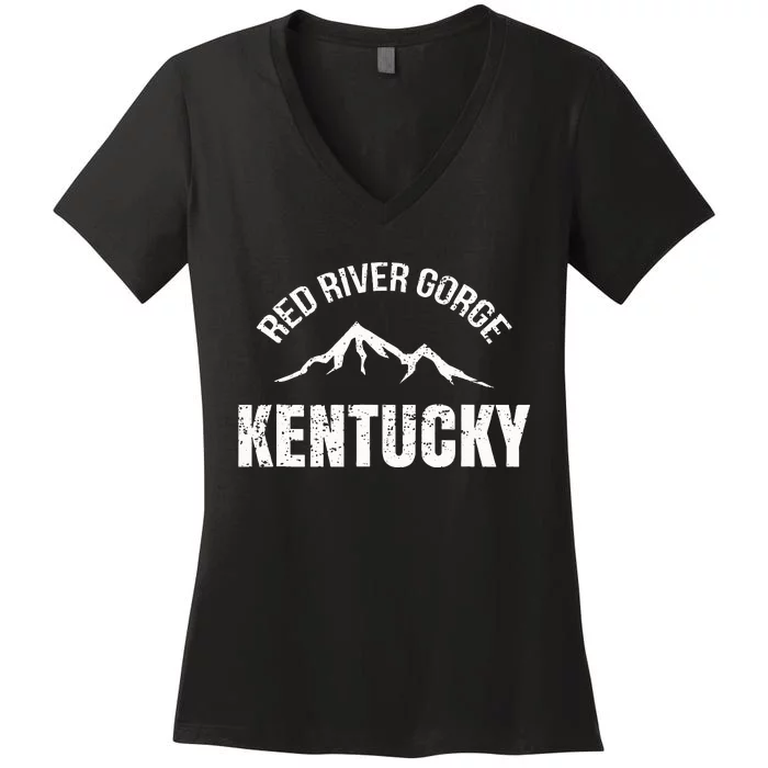 Kentucky Red River Gorge Canyon Daniel Boone Women's V-Neck T-Shirt