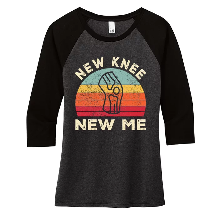 Knee Replacement Recovery New Knee New Me Women's Tri-Blend 3/4-Sleeve Raglan Shirt