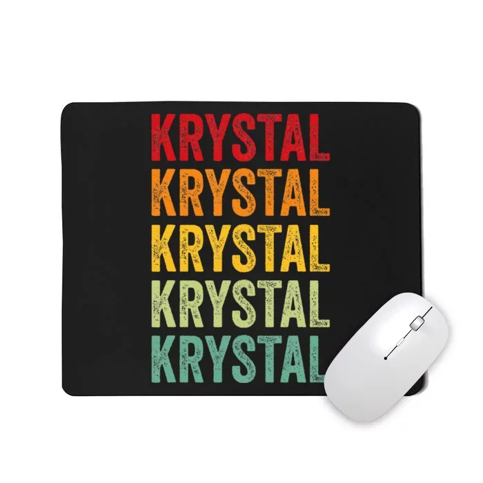 Krystal Rainbow Repetition Of Krystal Name Text Mousepad