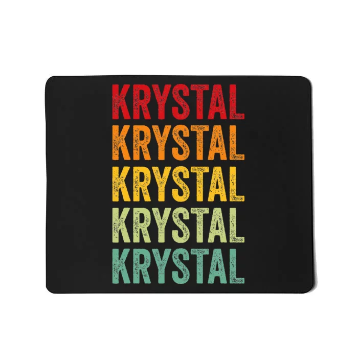 Krystal Rainbow Repetition Of Krystal Name Text Mousepad