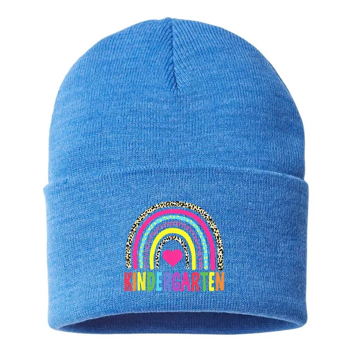 Kindergarten Rainbow Squad Teacher Sustainable Knit Beanie