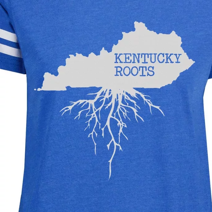 Kentucky Roots State Of Kentucky Map Enza Ladies Jersey Football T-Shirt