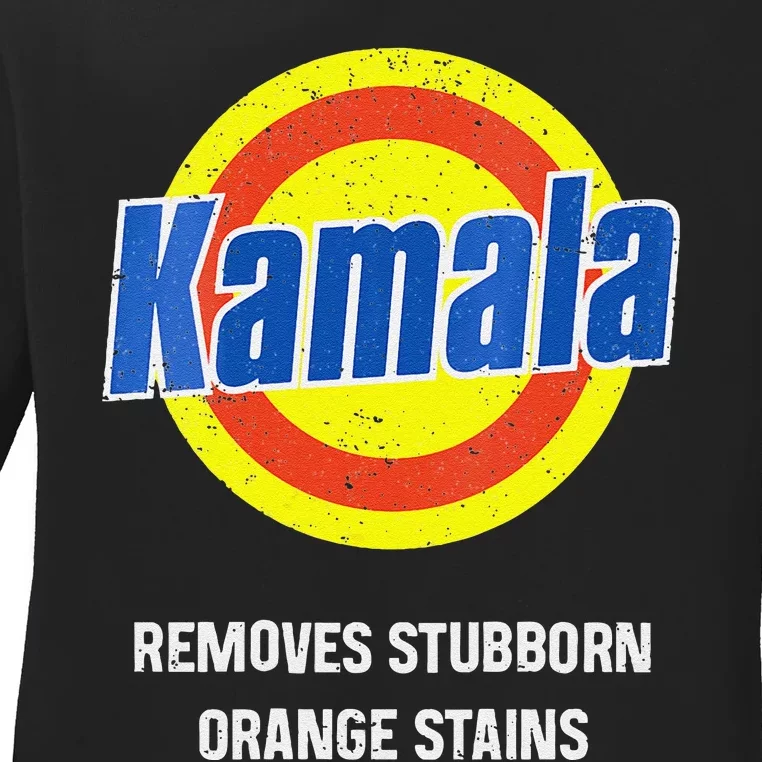 Kamala Removes Stubborn Orange Stains Kamala Harris 2024 Ladies Long Sleeve Shirt