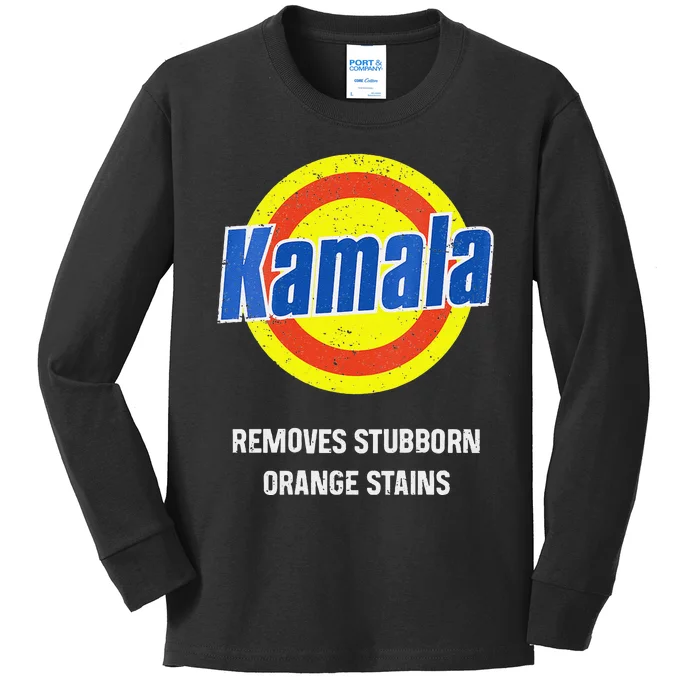 Kamala Removes Stubborn Orange Stains Kamala Harris 2024 Kids Long Sleeve Shirt