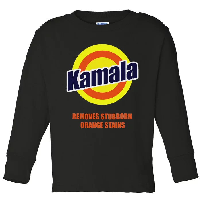 Kamala Removes Stubborn Orange Stains Funny Democrat Toddler Long Sleeve Shirt