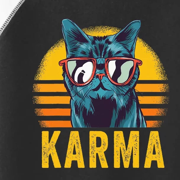 Karma Retro Sunset Cat Lover Toddler Fine Jersey T-Shirt