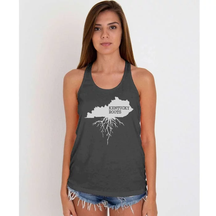 Kentucky Roots State Of Kentucky Map Women's Knotted Racerback Tank