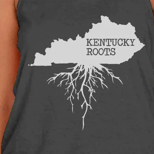 Kentucky Roots State Of Kentucky Map Women's Knotted Racerback Tank