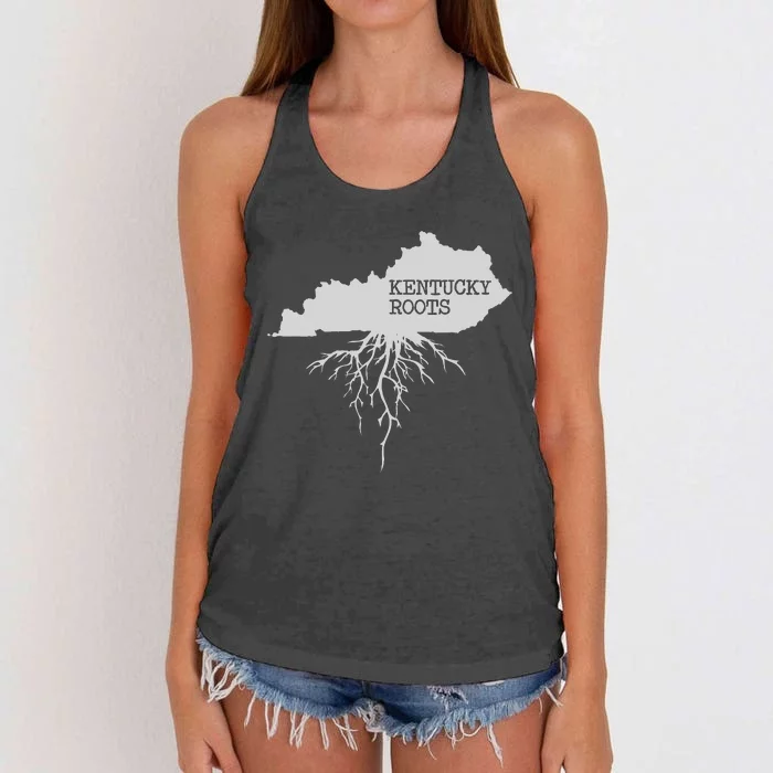 Kentucky Roots State Of Kentucky Map Women's Knotted Racerback Tank