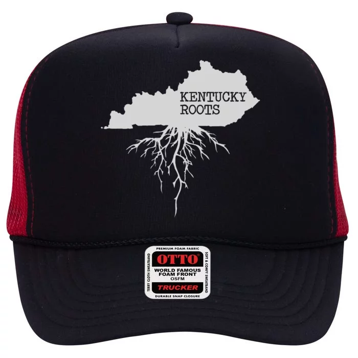 Kentucky Roots State Of Kentucky Map High Crown Mesh Trucker Hat