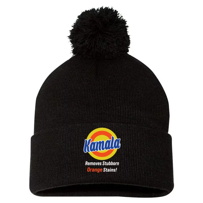 Kamala Removes Stubborn Orange Stains Pom Pom 12in Knit Beanie