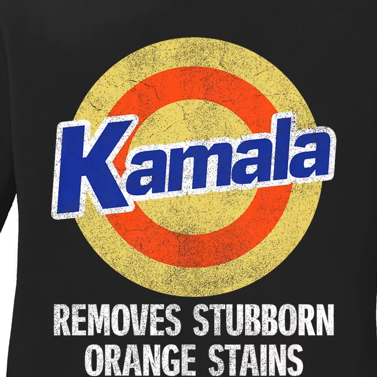 Kamala Removes Stubborn Orange Stains Kamala Harris 2024 Ladies Long Sleeve Shirt