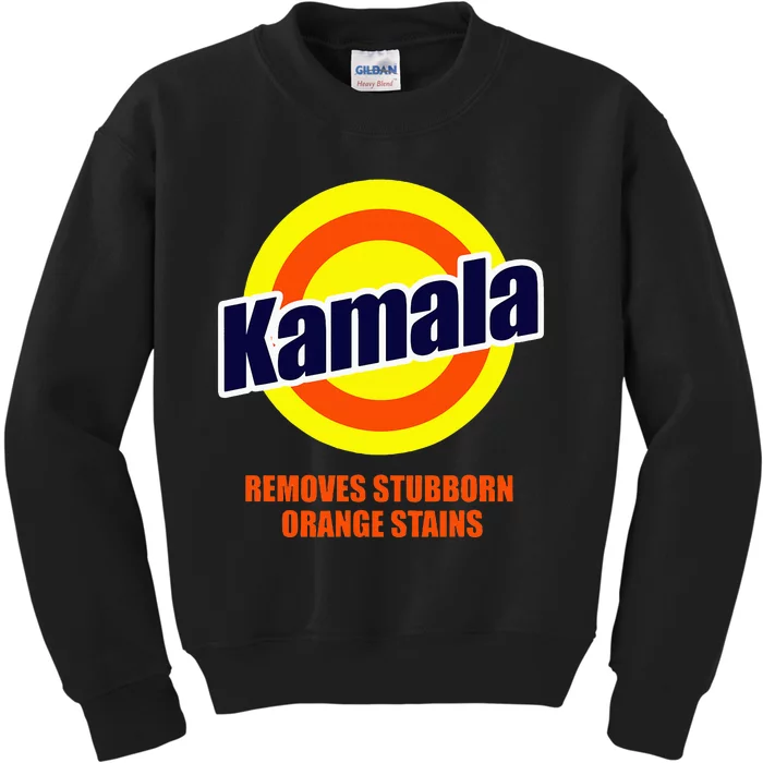 Kamala Removes Stubborn Orange Stains Funny Democrat Kids Sweatshirt