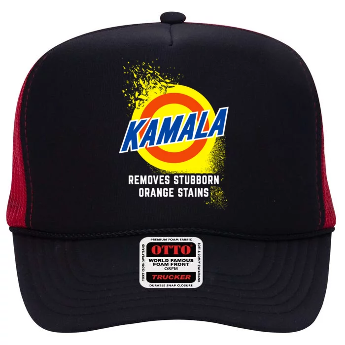 Kamala Removes Stubborn Orange Stains Cleaning Funny Gift High Crown Mesh Trucker Hat