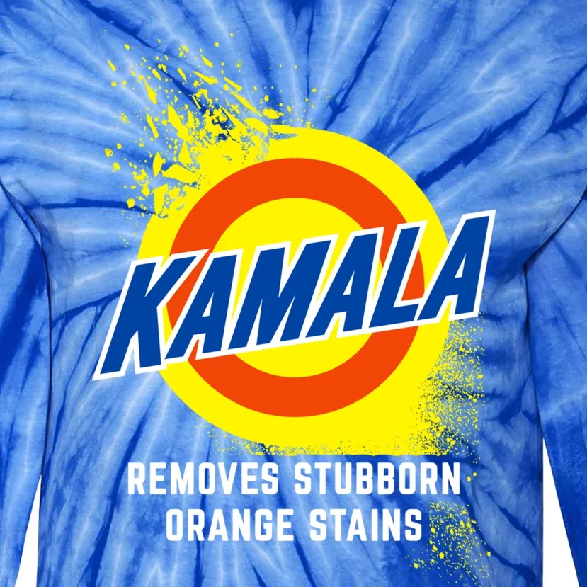 Kamala Removes Stubborn Orange Stains Cleaning Funny Gift Tie-Dye Long Sleeve Shirt