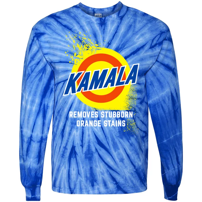 Kamala Removes Stubborn Orange Stains Cleaning Funny Gift Tie-Dye Long Sleeve Shirt