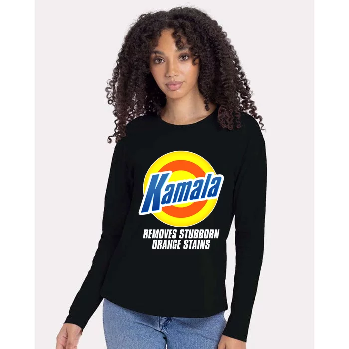 Kamala Removes Stubborn Orange Stains Vote Kamala Harris 2024 Womens Cotton Relaxed Long Sleeve T-Shirt