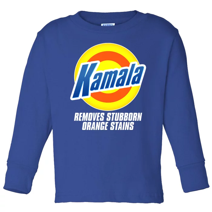 Kamala Removes Stubborn Orange Stains Vote Kamala Harris 2024 Toddler Long Sleeve Shirt