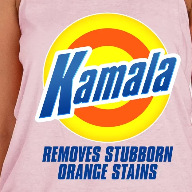 Kamala Removes Stubborn Orange Stains Vote Kamala Harris 2024 Women's Knotted Racerback Tank