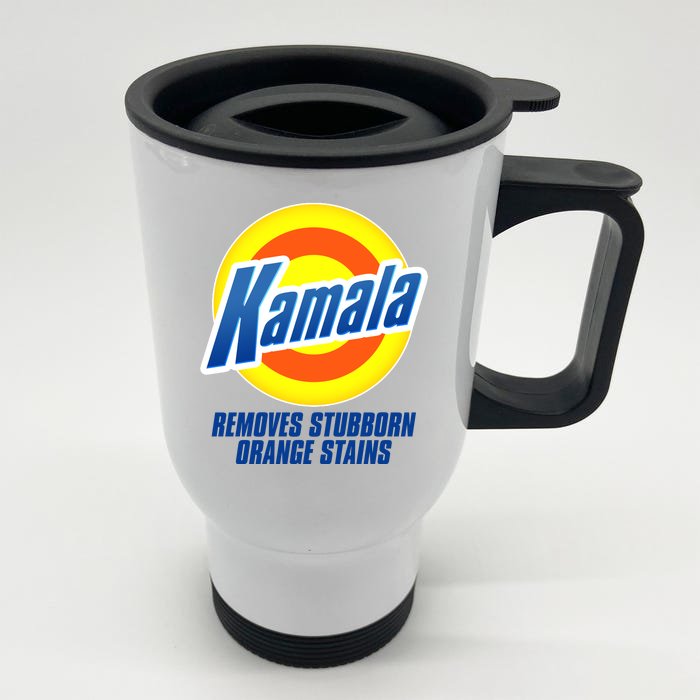 Kamala Removes Stubborn Orange Stains Vote Kamala Harris 2024 Front & Back Stainless Steel Travel Mug