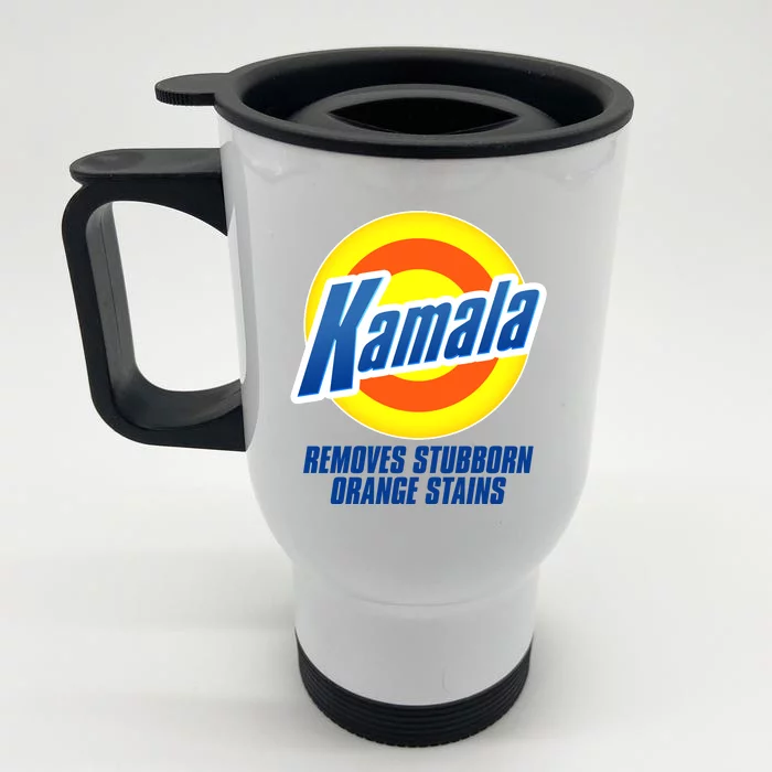 Kamala Removes Stubborn Orange Stains Vote Kamala Harris 2024 Front & Back Stainless Steel Travel Mug