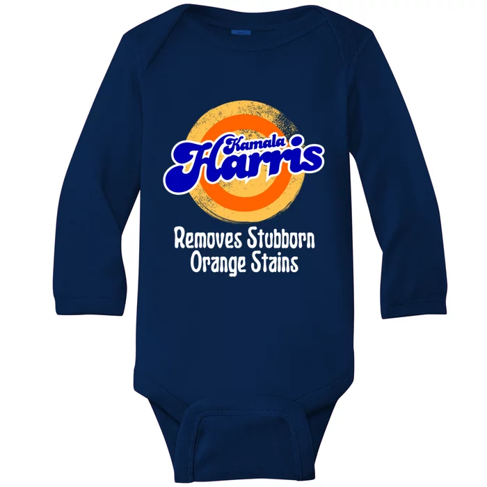 Kamala Removes Stubborn Orange Stains President Support Gift Baby Long Sleeve Bodysuit