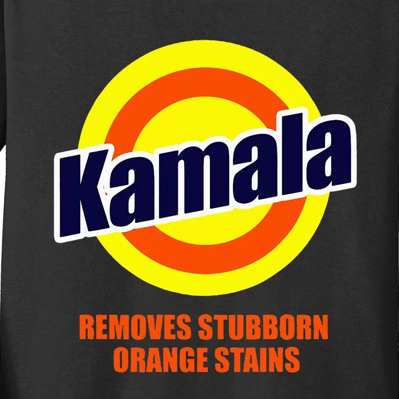 Kamala Removes Stubborn Orange Stains Funny Democrat Kids Long Sleeve Shirt