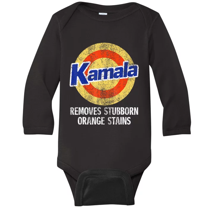 Kamala Removes Stubborn Orange Stains Kamala Harris 2024 Baby Long Sleeve Bodysuit