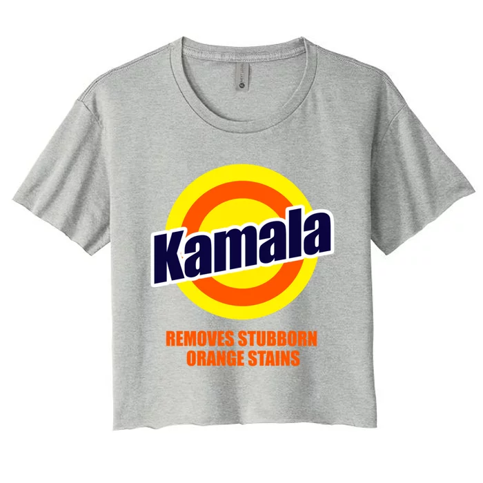 Kamala Removes Stubborn Orange Stains Funny Democrat Gift Women's Crop Top Tee