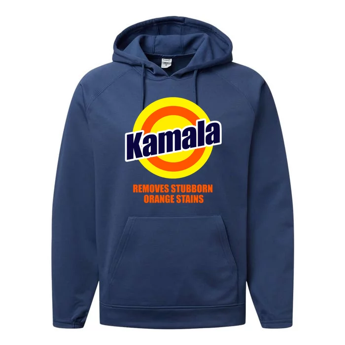 Kamala Removes Stubborn Orange Stains Funny Democrat Gift Performance Fleece Hoodie